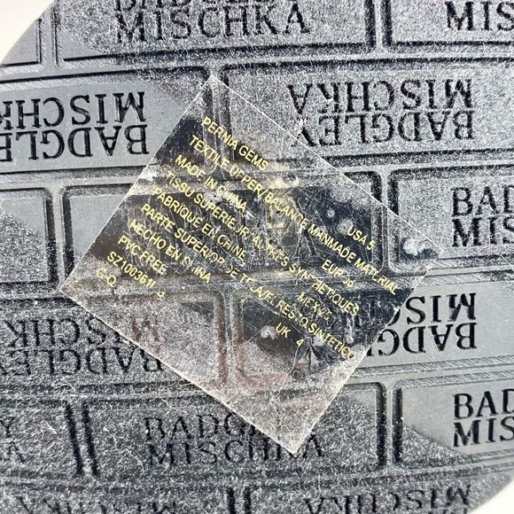 Badgley Mischka pernia gems formal black low strappy heel with rhinestone 5 - Picture 6 of 7